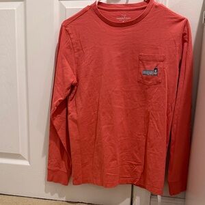 Vineyard Vines kids Coral Long-Sleeve Pocket Tee - Whale Logo